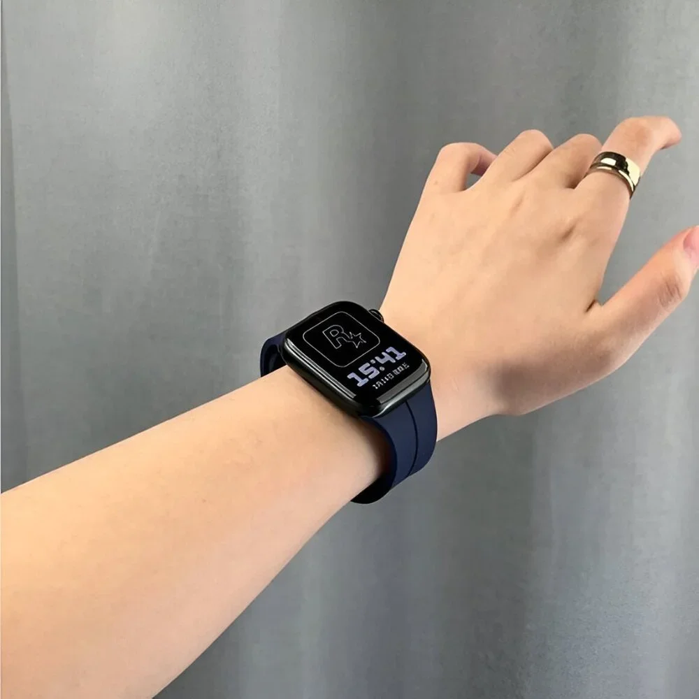 Apple Watch Band Waterproof Magnetic Adjustable Stylish Strap Watch Band Navy